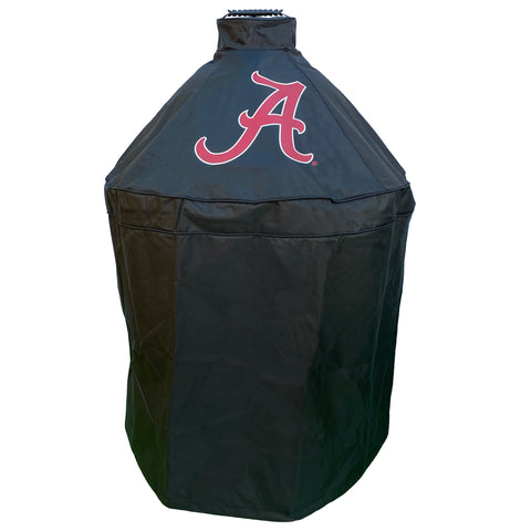 University of Alabama grill cover is constructed with our durable, waterproof, fade resistant fabric. Comes in rich black color featuring a vibrant, printed NCAA licensed University of Alabama logo. Fits LG and XL Big Green Egg grills, Kamado Joe grills and other egg shaped ceramic grills.