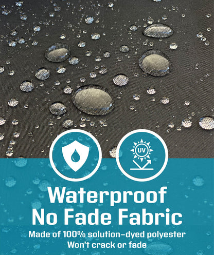 Grill covers are constructed with our durable, waterproof, no fade, 100% solution-dyed polyester fabric. Our covers won't crack or fade.